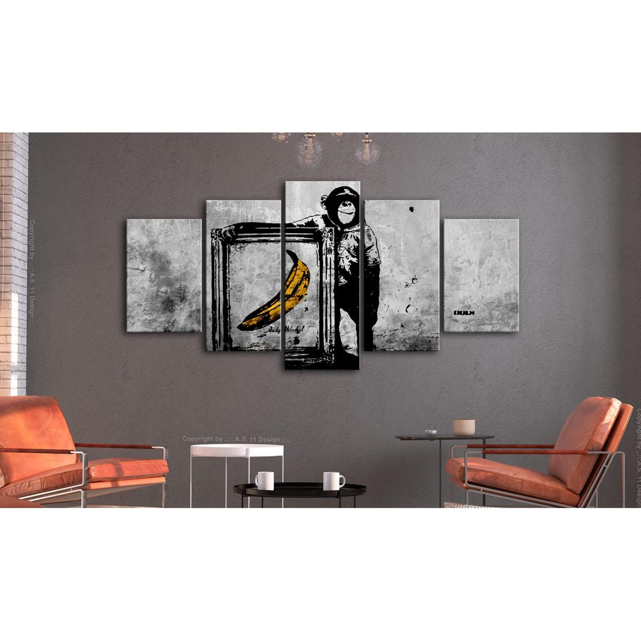 Voir la diapositive 2 : Paris Prix Tableau imprimé 5 panneaux  proud monkey wide
