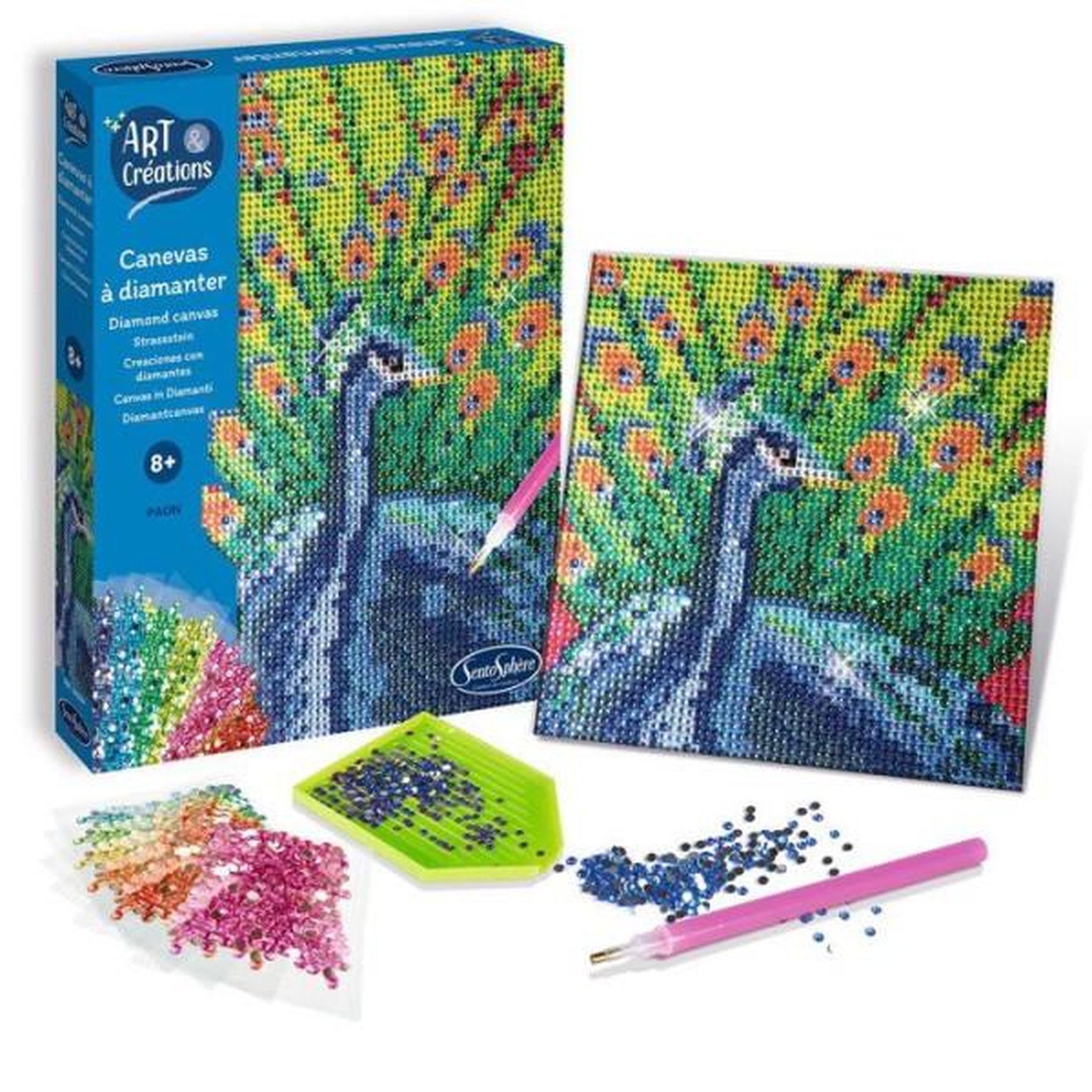 Voir la diapositive 3 : Sentosphere art et creation Canevas a diamanter Paon