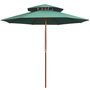Voir la diapositive 1 : VIDAXL Parasol a deux etages avec poteau en bois 270 x 270 cm vert