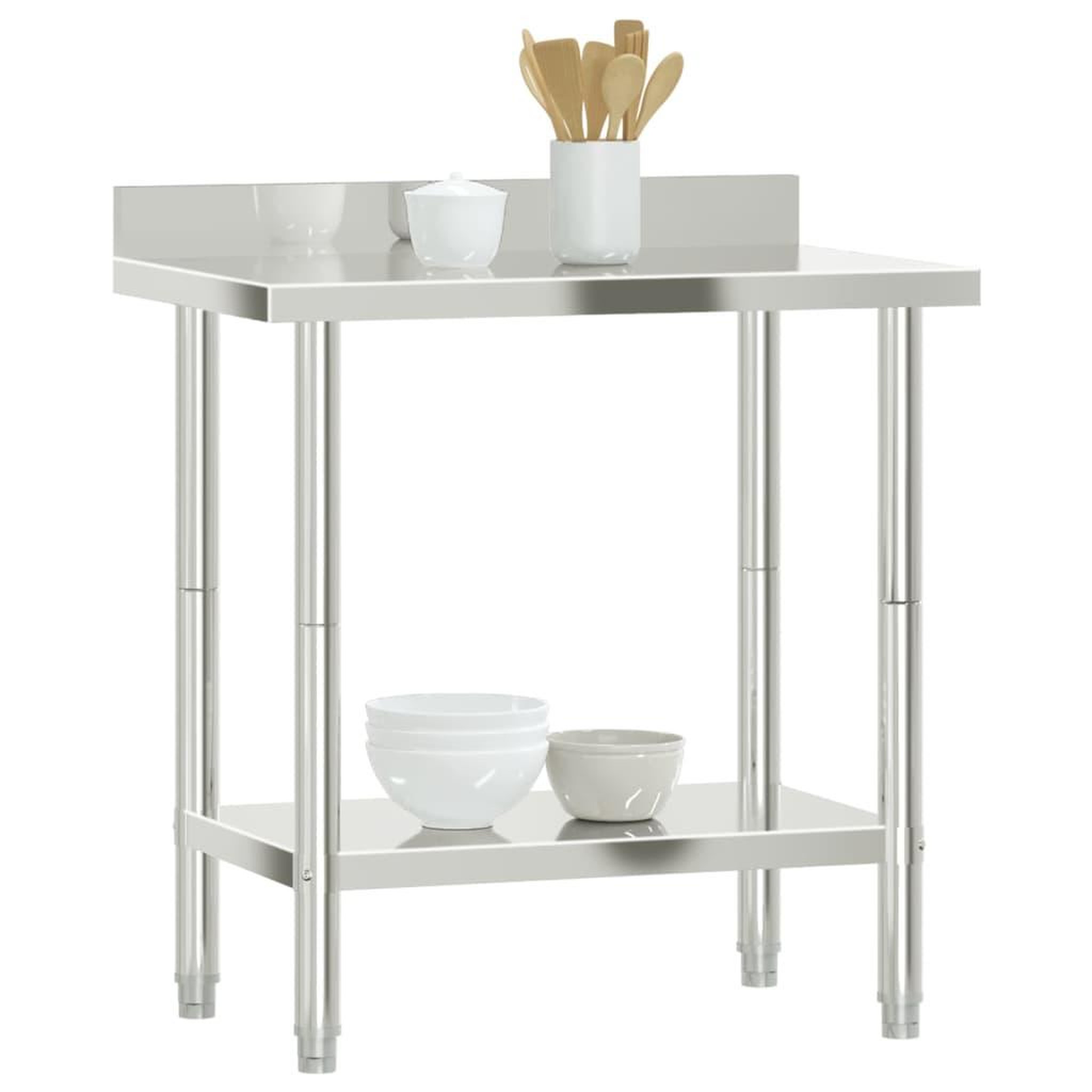 Voir la diapositive 4 : VIDAXL Table de travail de cuisine avec dosseret 82,5x55x93 cm inox