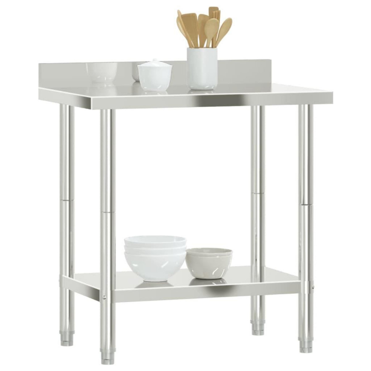 VIDAXL Table de travail de cuisine avec dosseret 82,5x55x93 cm inox