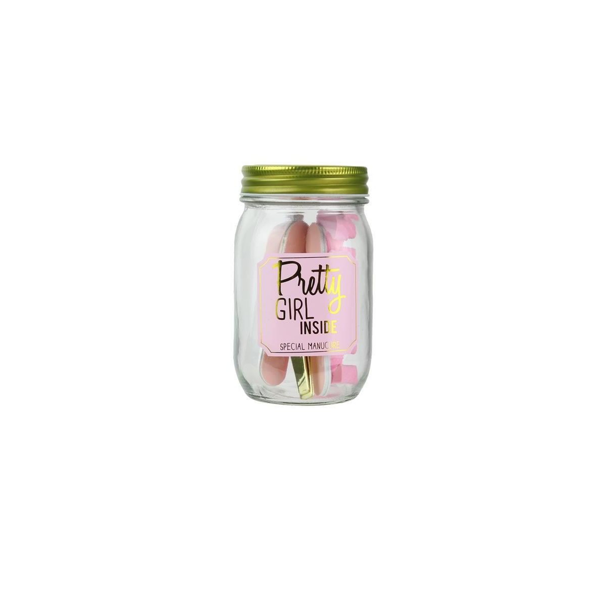 Voir la diapositive 2 : Je cherche une idee Mason jar  beauté manucure  13cm rose