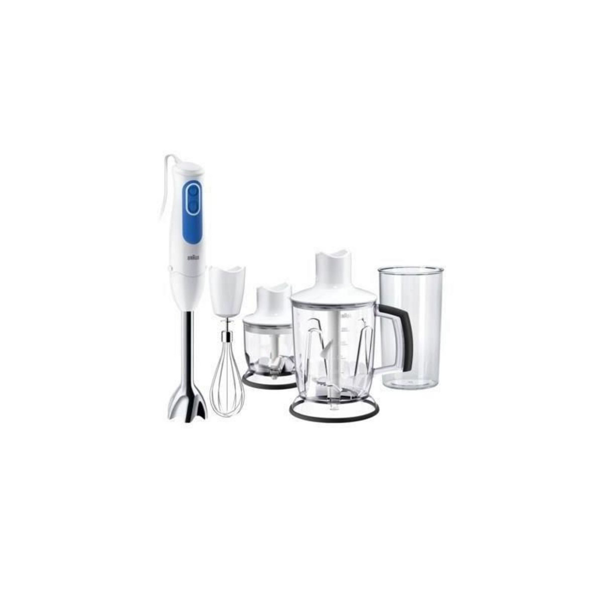 BRAUN BRAUN MQ3045WH Mixeur plongeant avec 2 hachoirs Aperitive - Blanc et Bleu