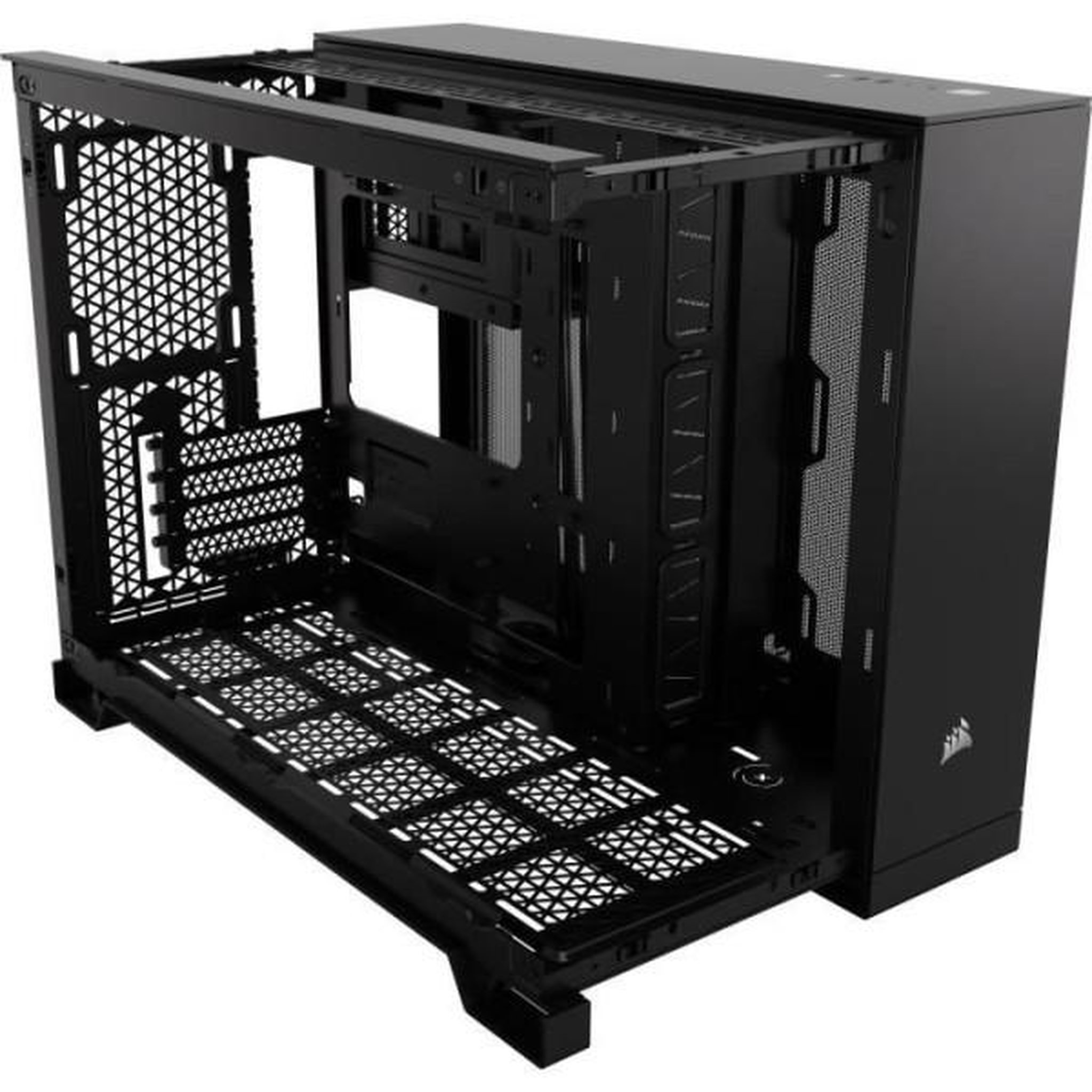 Voir la diapositive 3 : Corsair Boîtier pc - corsair - 2500x tempered glass micro atx dual chamber - noir