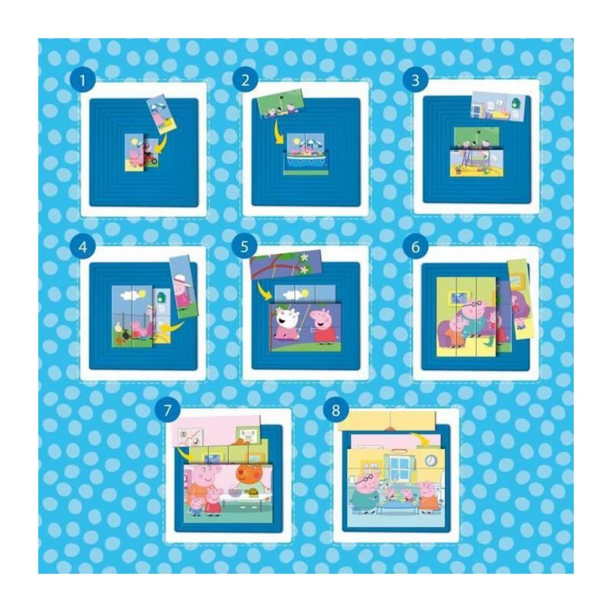 LISCIANI GIOCHI 8 puzzles progressifs - Peppa Pig - avec boite auto-coorective - LISCIANI