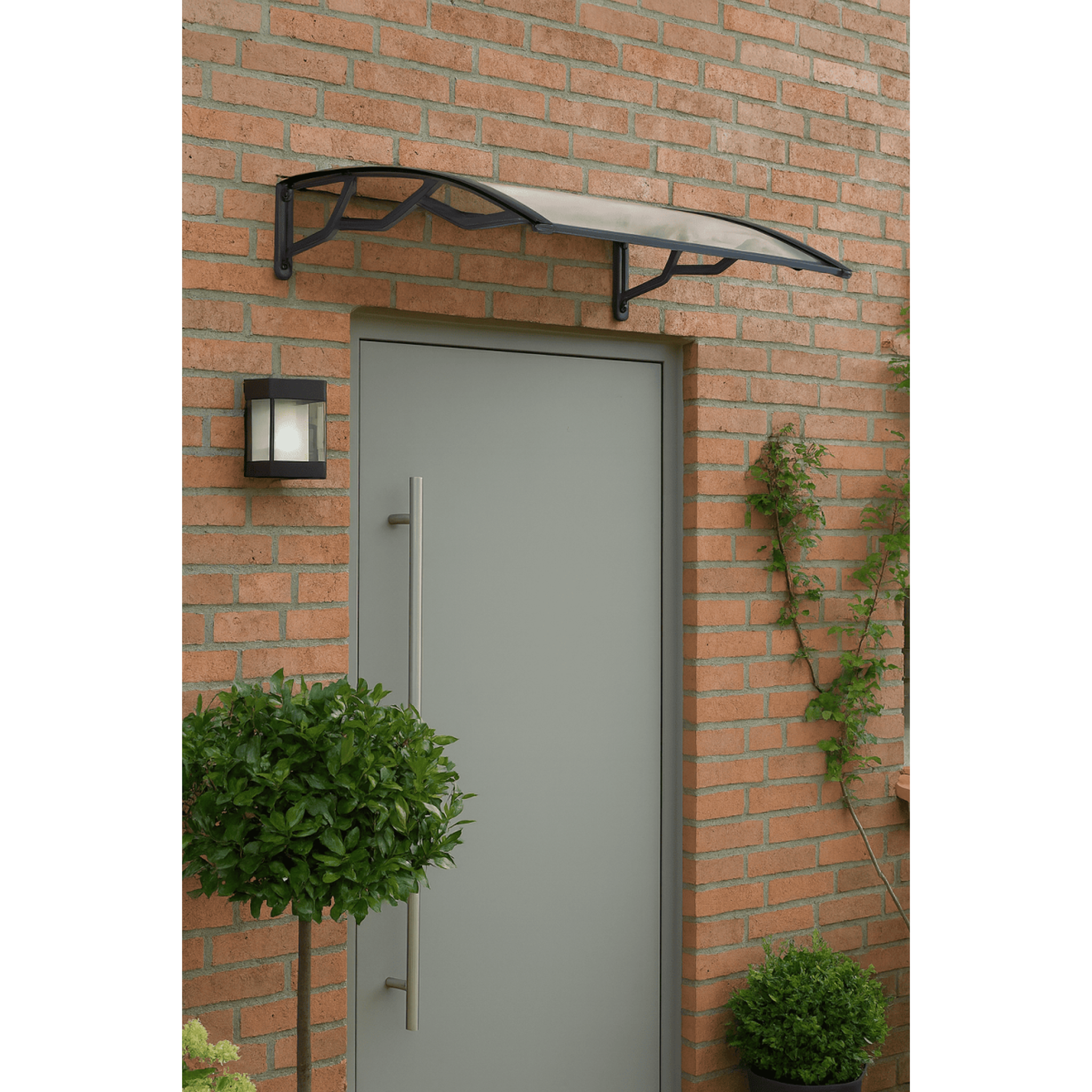 Voir la diapositive 2 : ART PLAST Auvent de porte d'entrée et fenêtre 80 x 100 cm - polycarbonate anti uv marquise extérieure bras polypropylène art plast