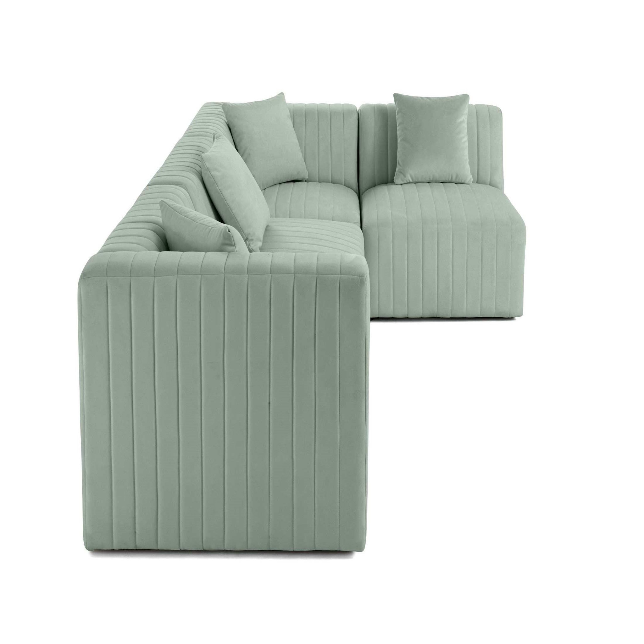 Voir la diapositive 3 : BEST MOBILIER Nova - canapé modulable d'angle droit - 5 places - en velours