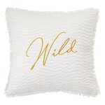 ATMOSPHERA Coussin Déco Brodé  Wild  45x45cm Blanc
