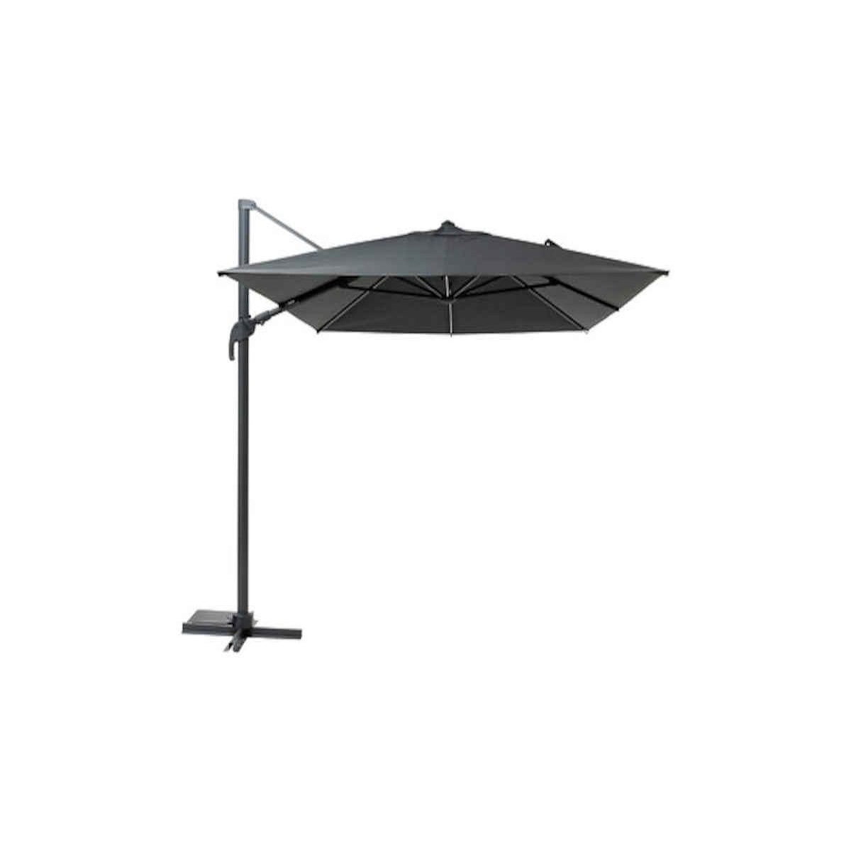 HESPERIDE Parasol déporté rectangulaire Melhia Graphite avec LED - 4 x 3 m - Hespéride