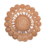URBAN LIVING Tapis en jute Fleur. Coloris disponibles : Beige