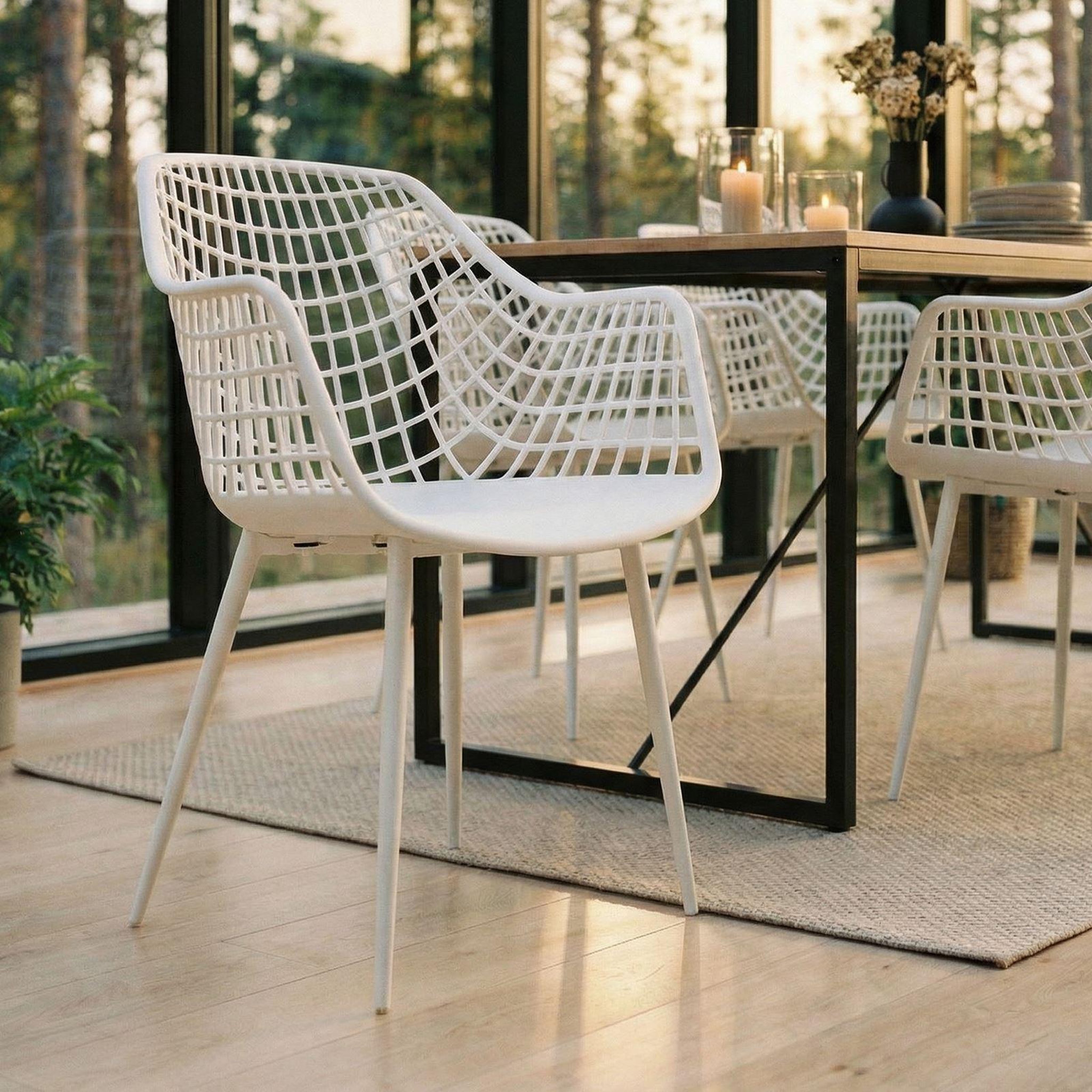 Voir la diapositive 2 : IDIMEX Lot de 4 chaises LUCIA, en plastique