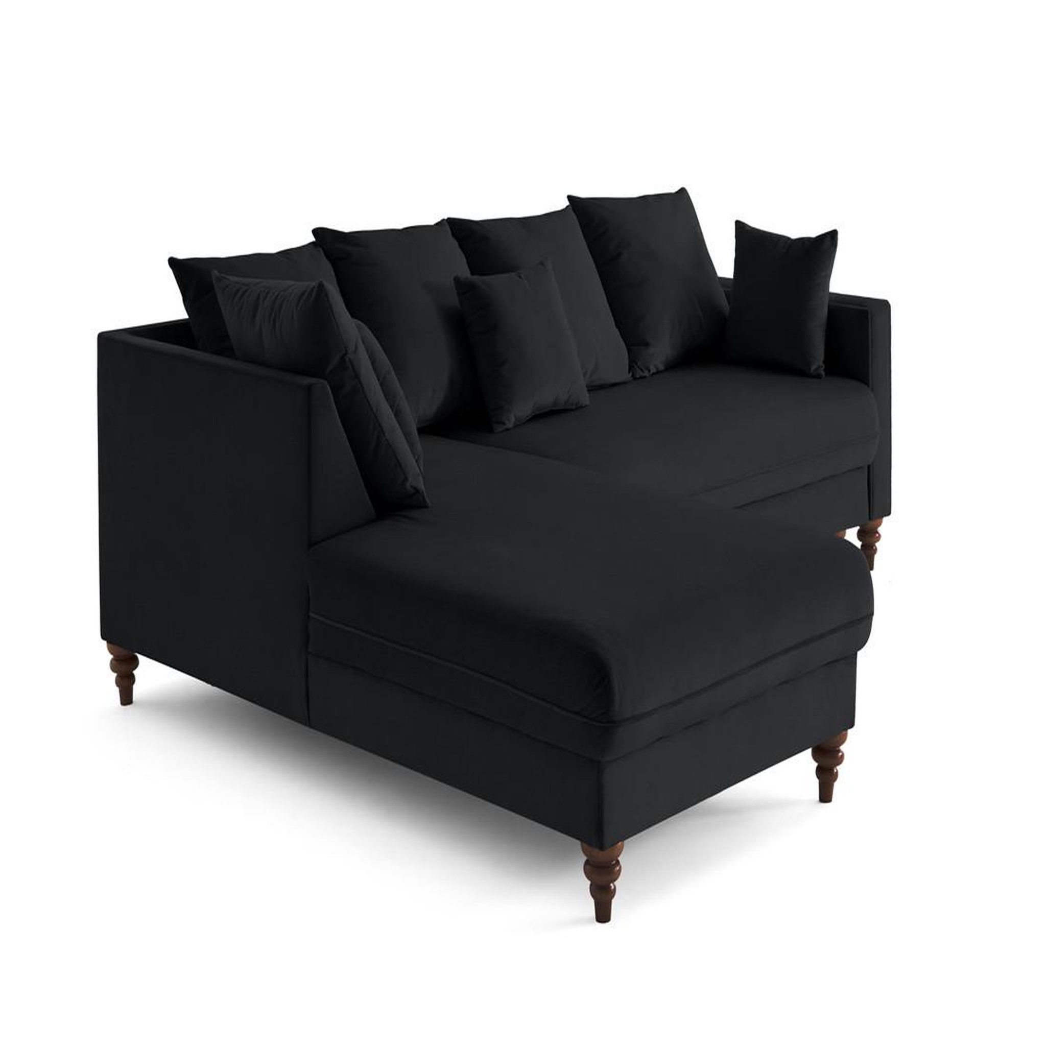 Voir la diapositive 3 : BEST MOBILIER Flamingo - canapé d'angle gauche 4 places convertible en velours