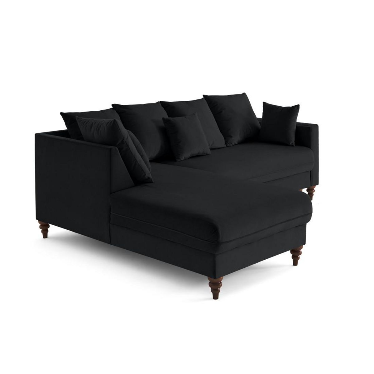 BEST MOBILIER Flamingo - canapé d'angle gauche 4 places convertible en velours