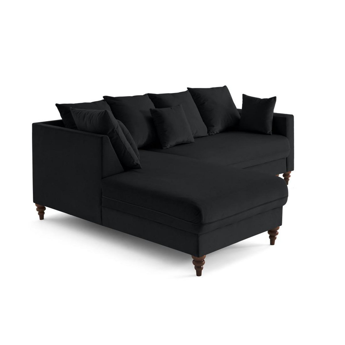 BEST MOBILIER Flamingo - canapé d'angle gauche 4 places convertible en velours