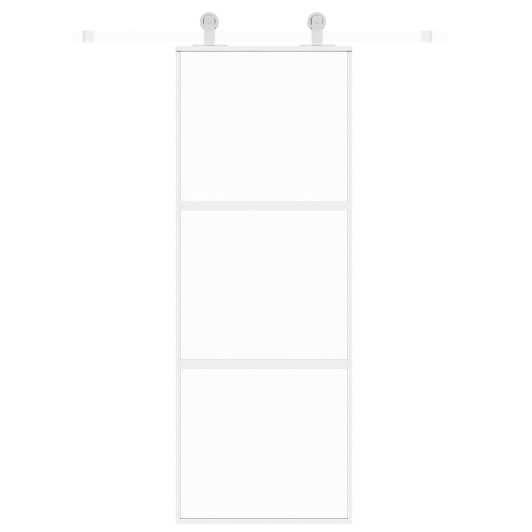 Voir la diapositive 3 : VIDAXL Porte coulissante blanc 76x205 cm verre trempe aluminium