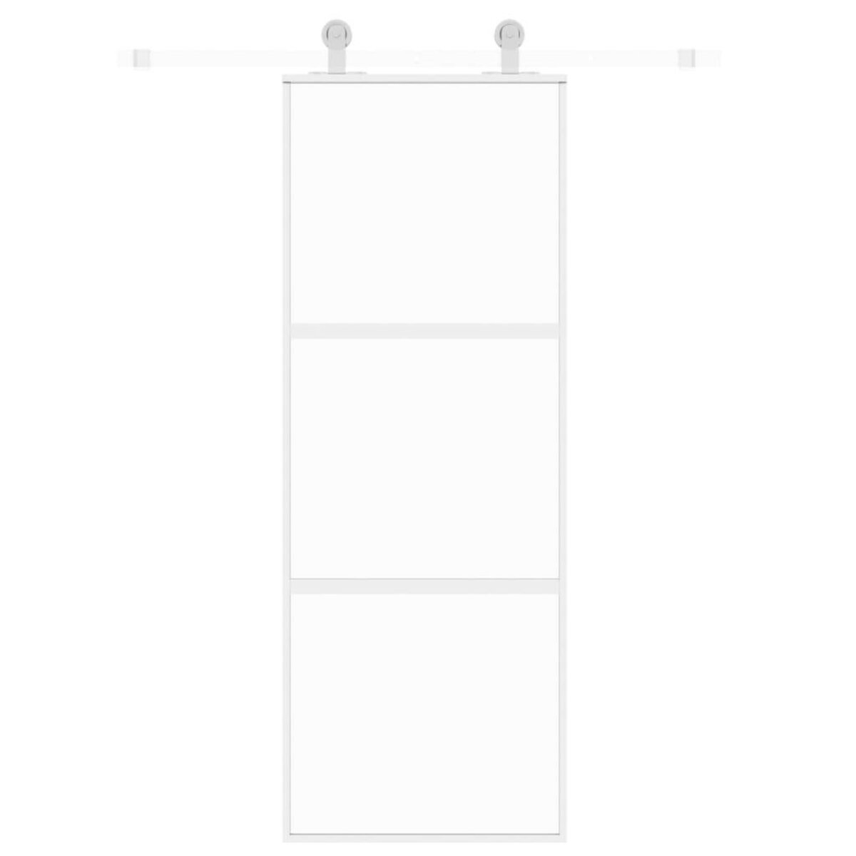 VIDAXL Porte coulissante blanc 76x205 cm verre trempe aluminium