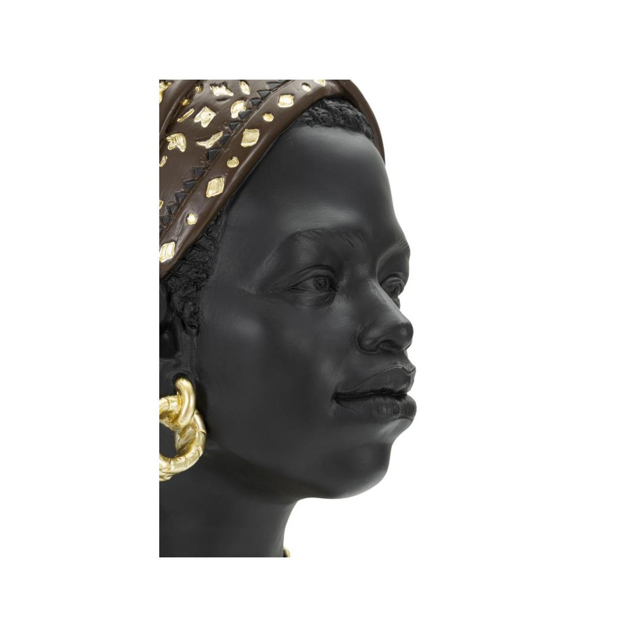 Voir la diapositive 4 : Paris Prix Statuette tête femme bandeau  massai  30cm noir