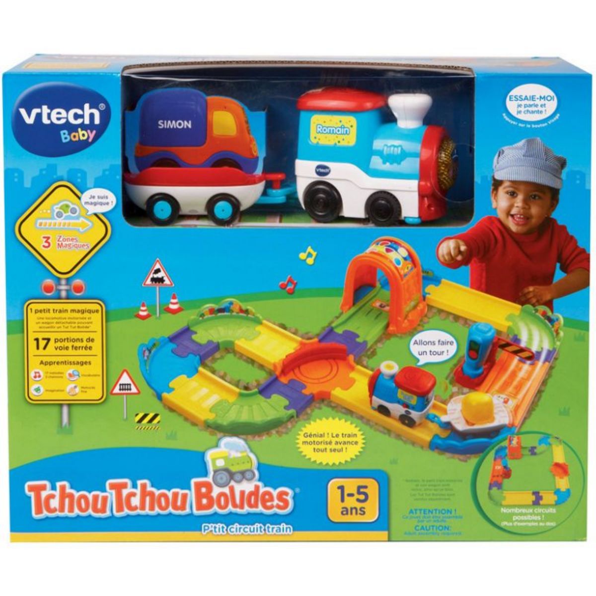 VTECH P'tit circuit train (+ Romain, le p'tit train) - Tchou Tchou Bolides