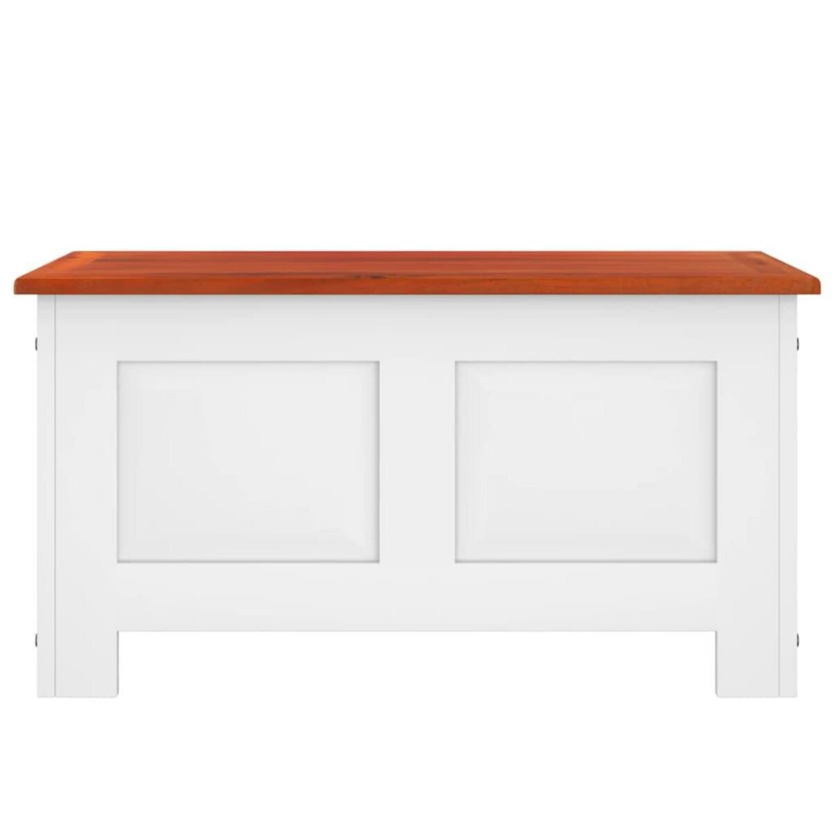 VIDAXL Coffre de rangement et couvercle marron et blanc bois d'acacia