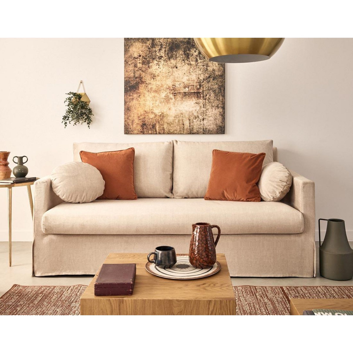 LISA DESIGN Serena - canapé droit déhoussable 3 places en velours