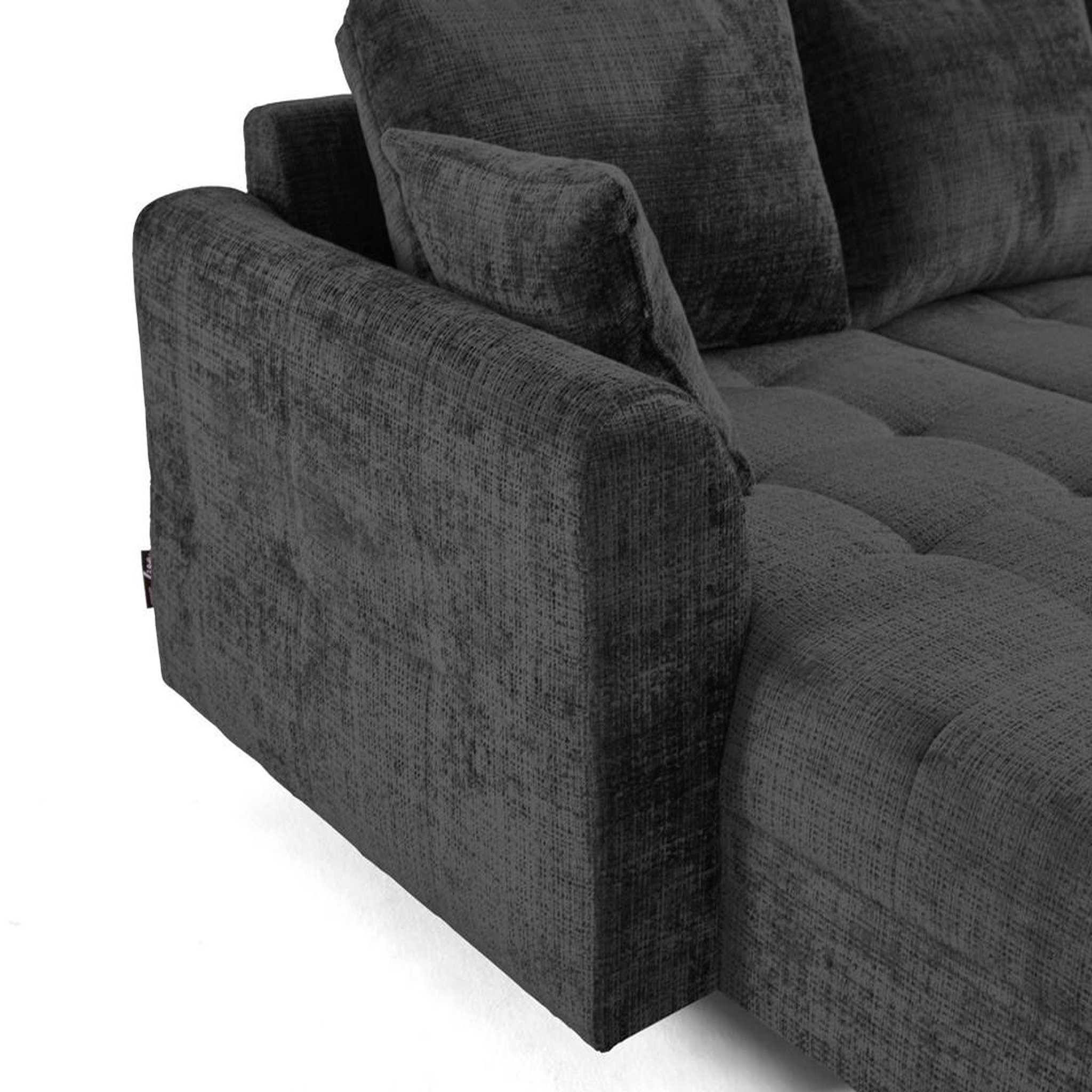 Voir la diapositive 6 : BEST MOBILIER Rune - canapé panoramique d'angle droit 7 places en velours texturé