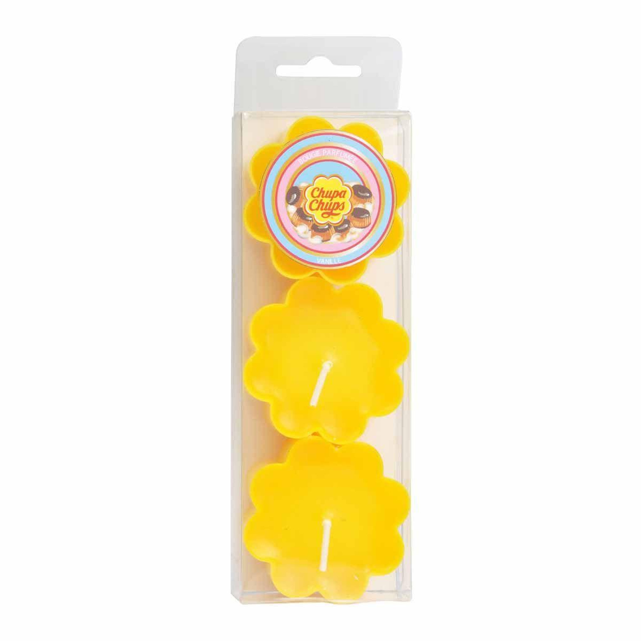 HOMEA Lot de 3 bougies chauffe-plat  chupa chups  3cm vanille