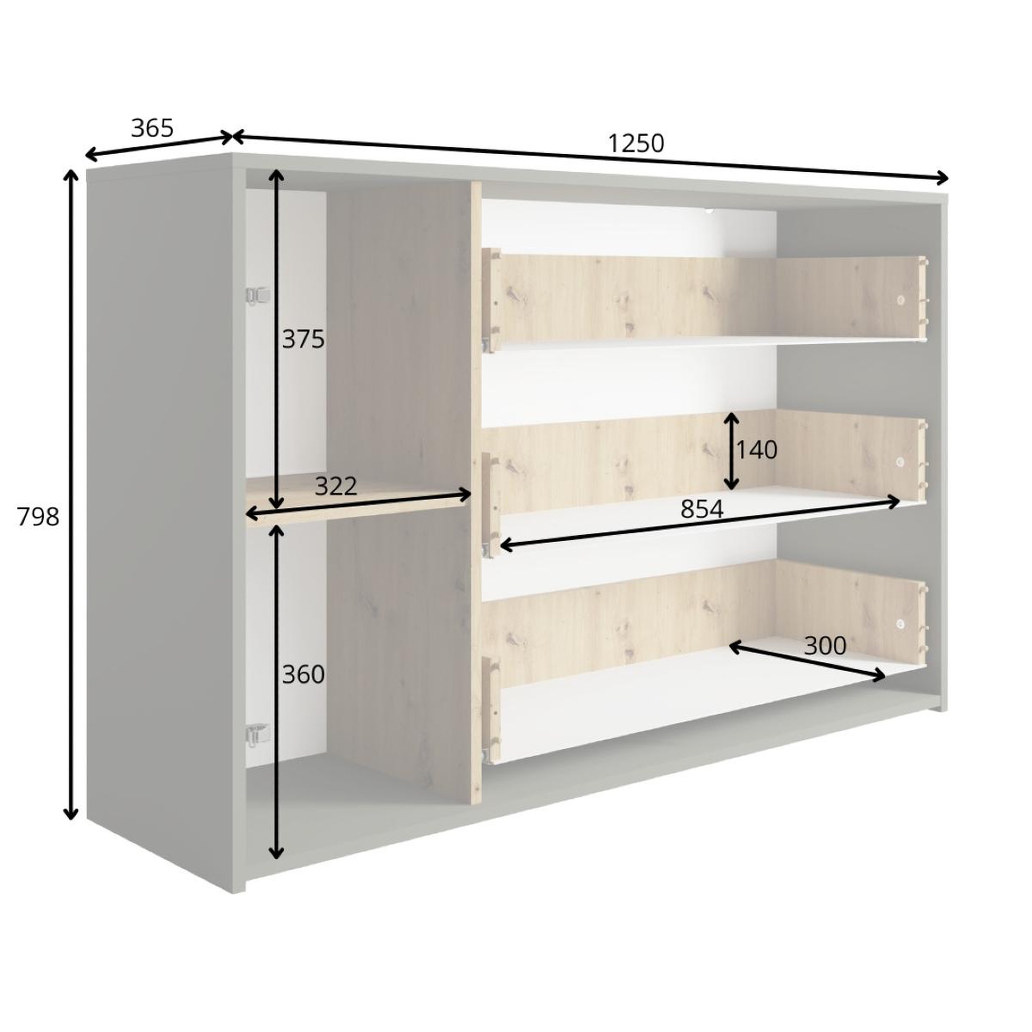 Voir la diapositive 6 : JLC KREATION Commode moderne en bois avec tiroirs murano