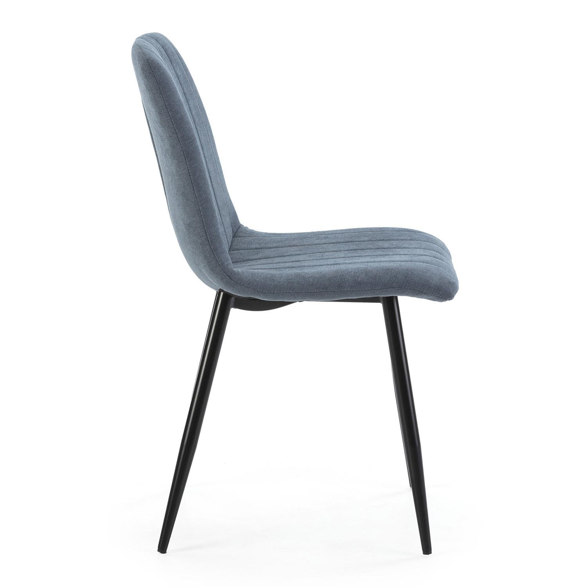 Voir la diapositive 3 : VS VENTA-STOCK Pack 4 chaises Sagi recouvertes de tissu bleu