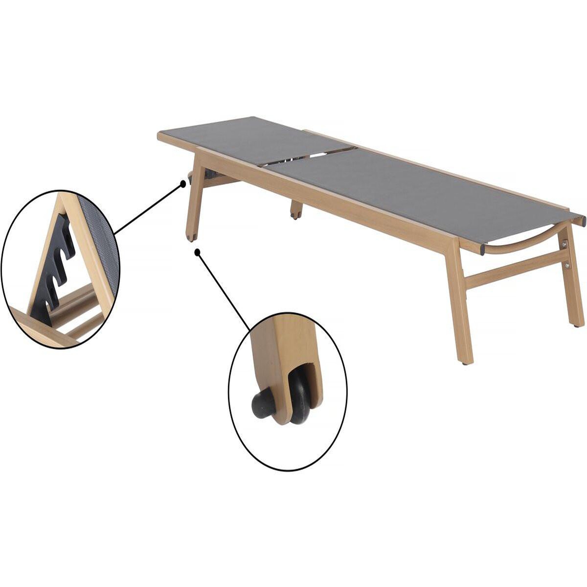 Voir la diapositive 3 : Habitat et Jardin Bain de soleil en aluminium imitation bois   elysia  - gris