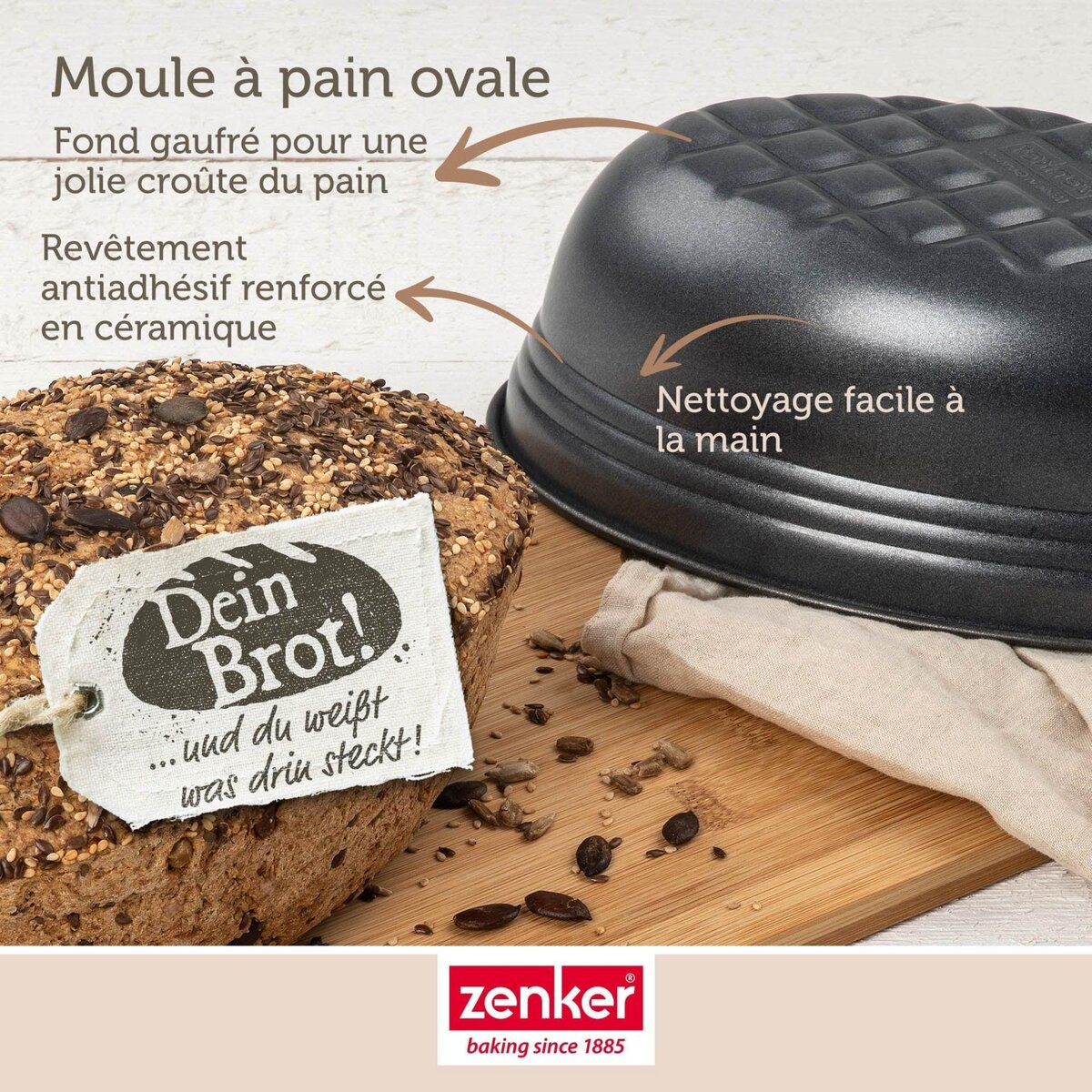 ZENKER Ensemble de 2 Moules à pain ovale 26 x 16 cm Zenker Black Metallic