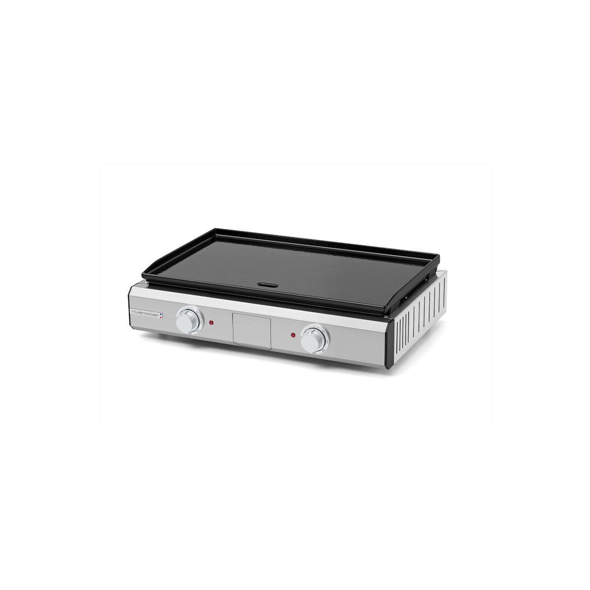 Voir la diapositive 2 : Riviera & Bar Plancha électrique QPL1060 émaillée 2 brûleurs à poser, 57x35 cm