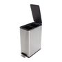 Voir la diapositive 4 : HAILO Poubelle de tri à pédale 2x20L Profil Inox