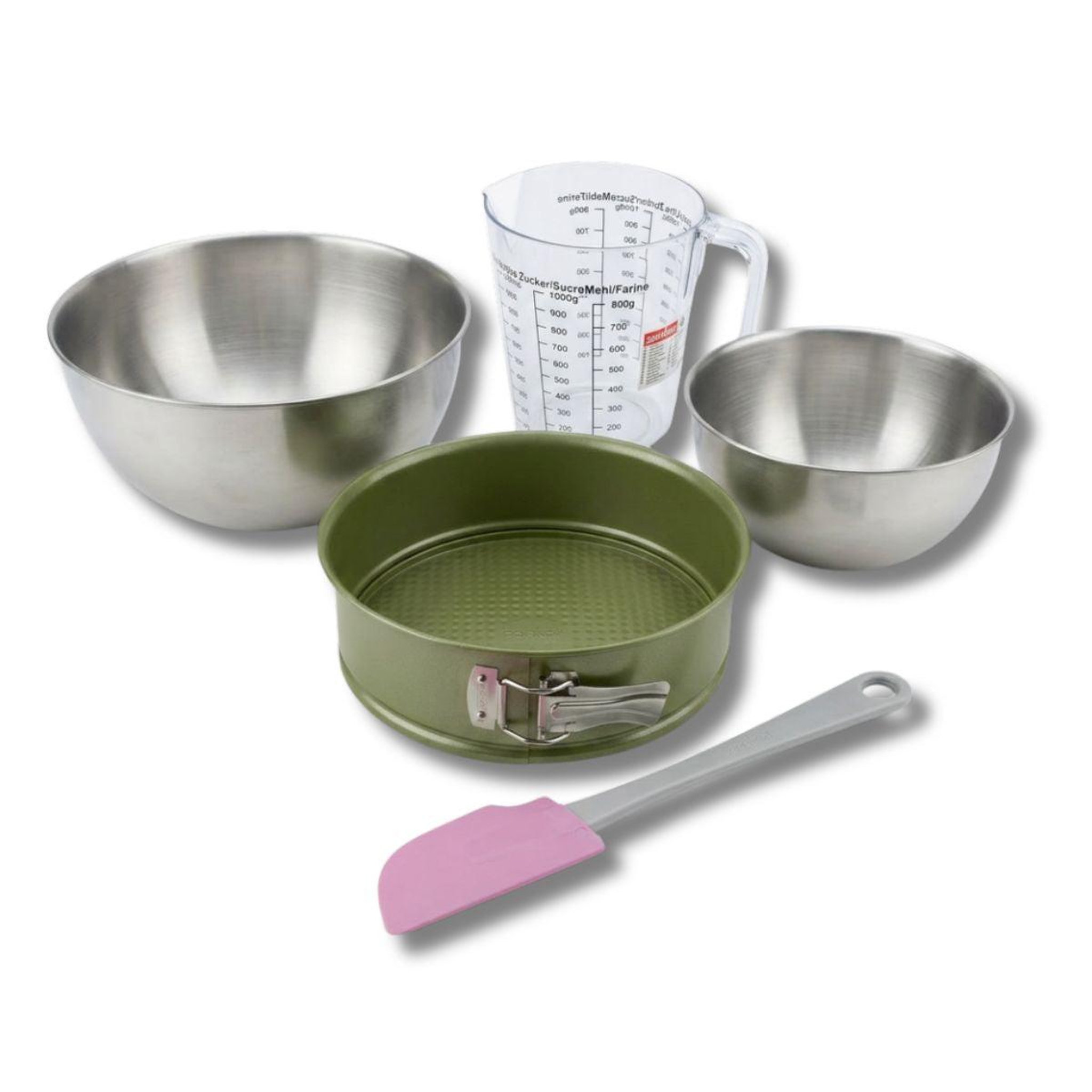 ZENKER Set de 5 ustensiles de pâtisserie moule à manqué bol spatule pâtisserie et verre doseur zenker green vision