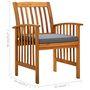 Voir la diapositive 6 : VIDAXL Chaises a manger de jardin lot de 3 et coussins Bois d'acacia