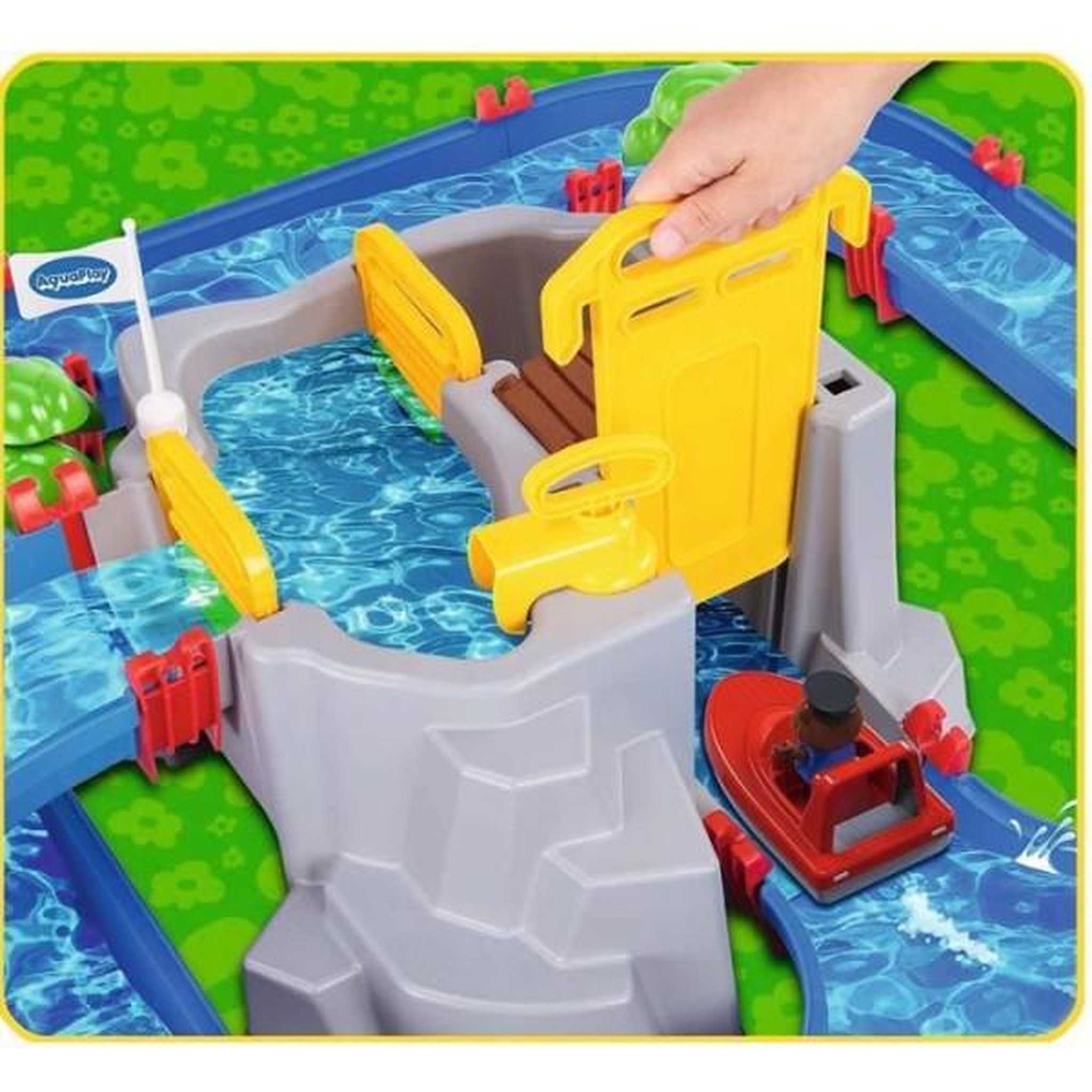 Voir la diapositive 2 : SMOBY Smoby - Circuit de jeu d'eau AquaPlay - Mountain Lake - 2 bâteaux + 3 figurines animaux - Fabriqué en Allemagne - Dés 3ans