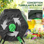 Voir la diapositive 5 : OUTSUNNY Composteur de jardin - bac à compost pour déchets - rotatif 360° - double chambre 130 L - acier PP vert noir