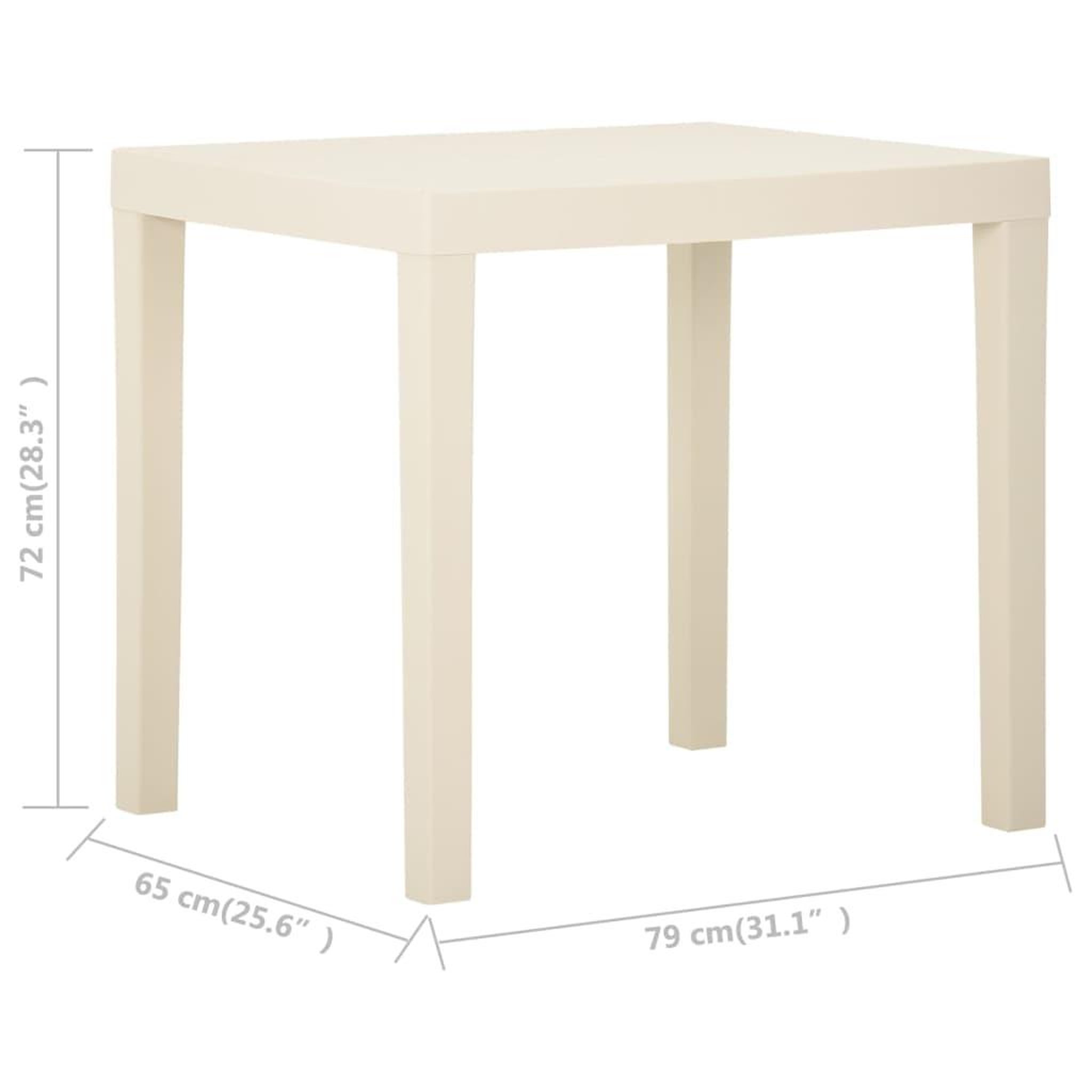 Voir la diapositive 5 : VIDAXL Table de jardin Blanc 79x65x72 cm Plastique
