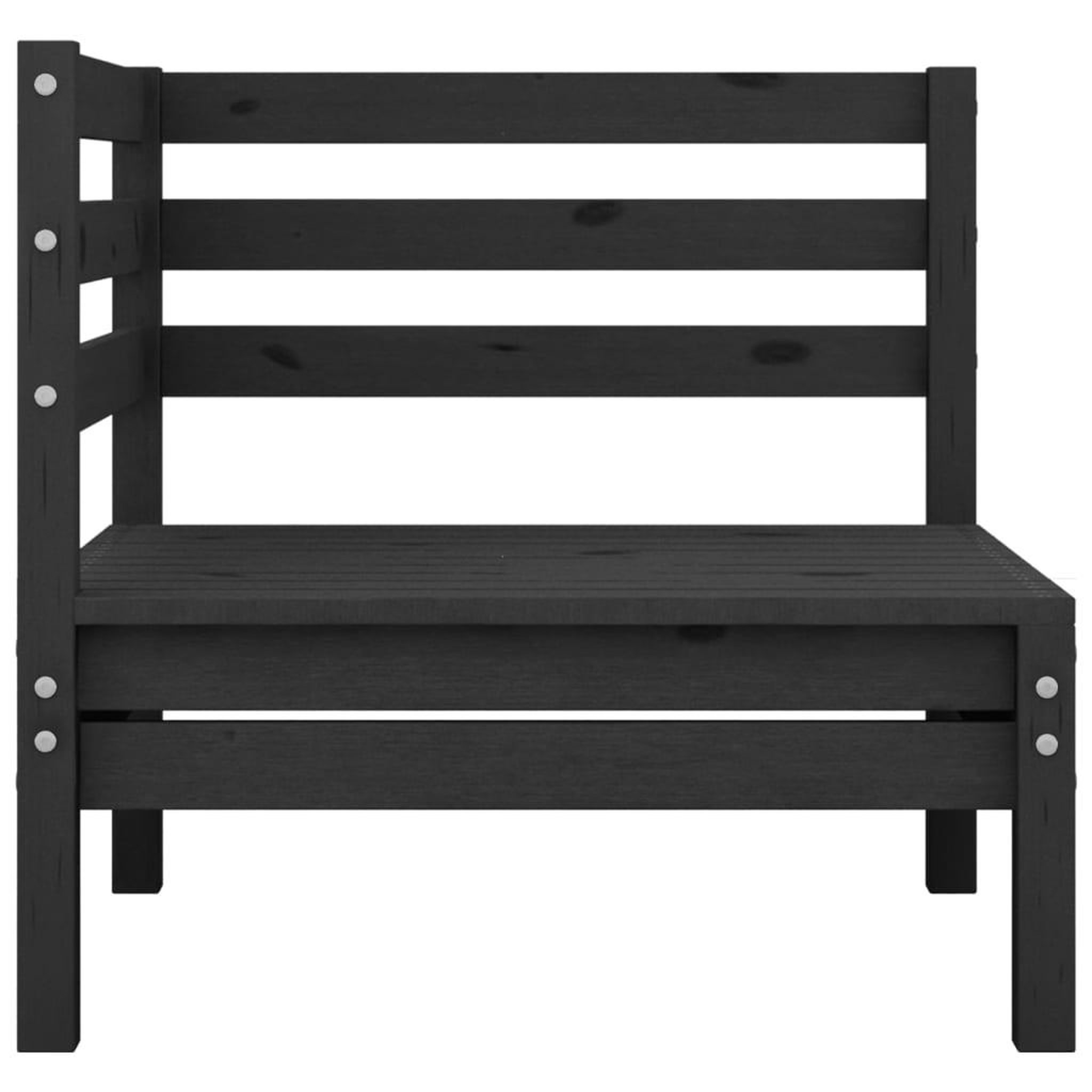 Voir la diapositive 4 : VIDAXL Salon de jardin 5 pcs Noir Bois de pin massif