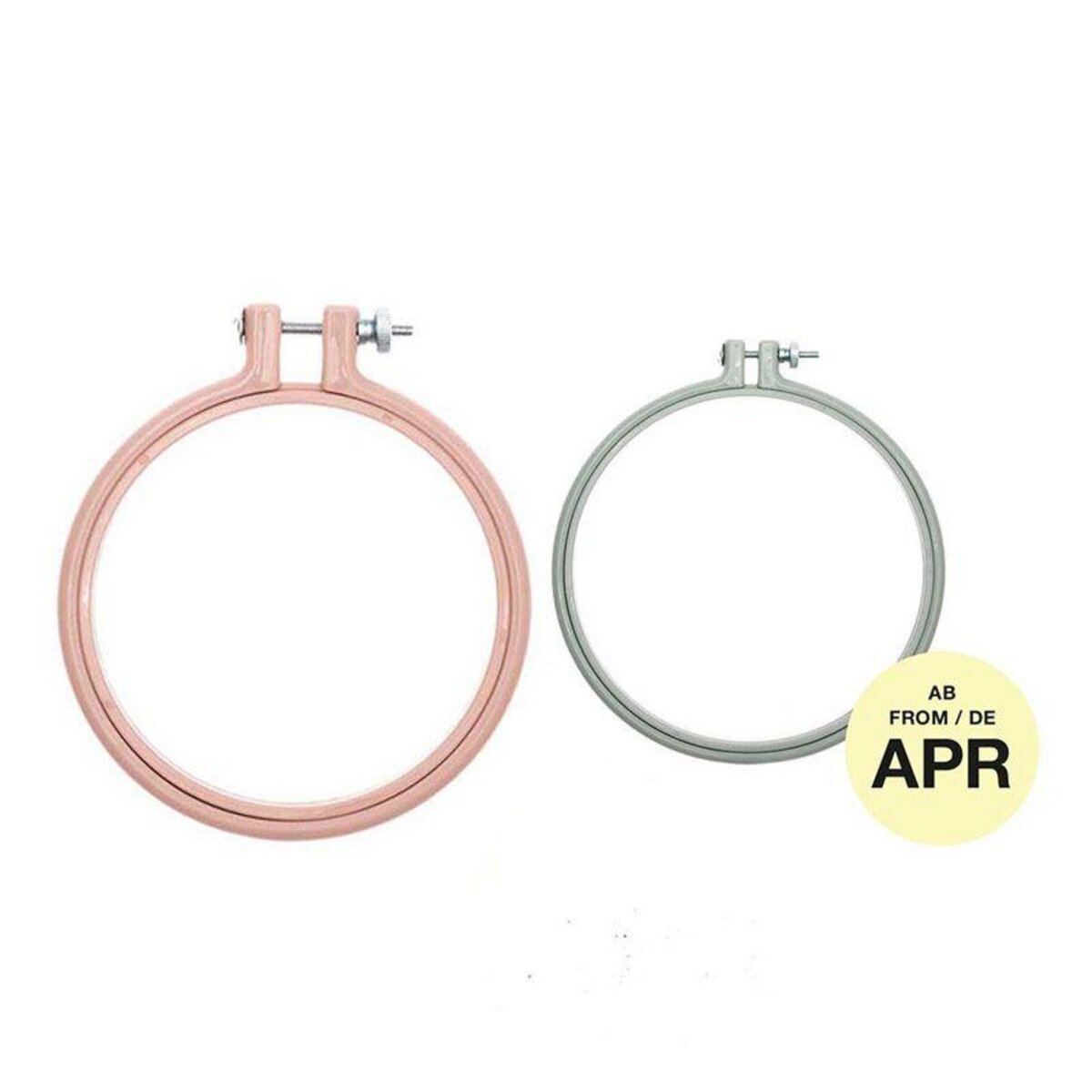 RICO DESIGN 2 anneaux de broderie - rose 10,1 cm + menthe 15,2 cm