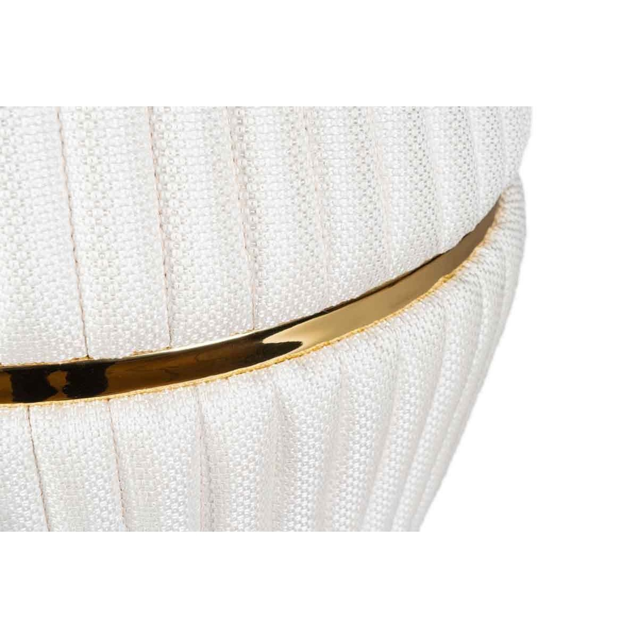 Voir la diapositive 3 : Paris Prix Pouf matelassé  doric  53cm ivoire & or