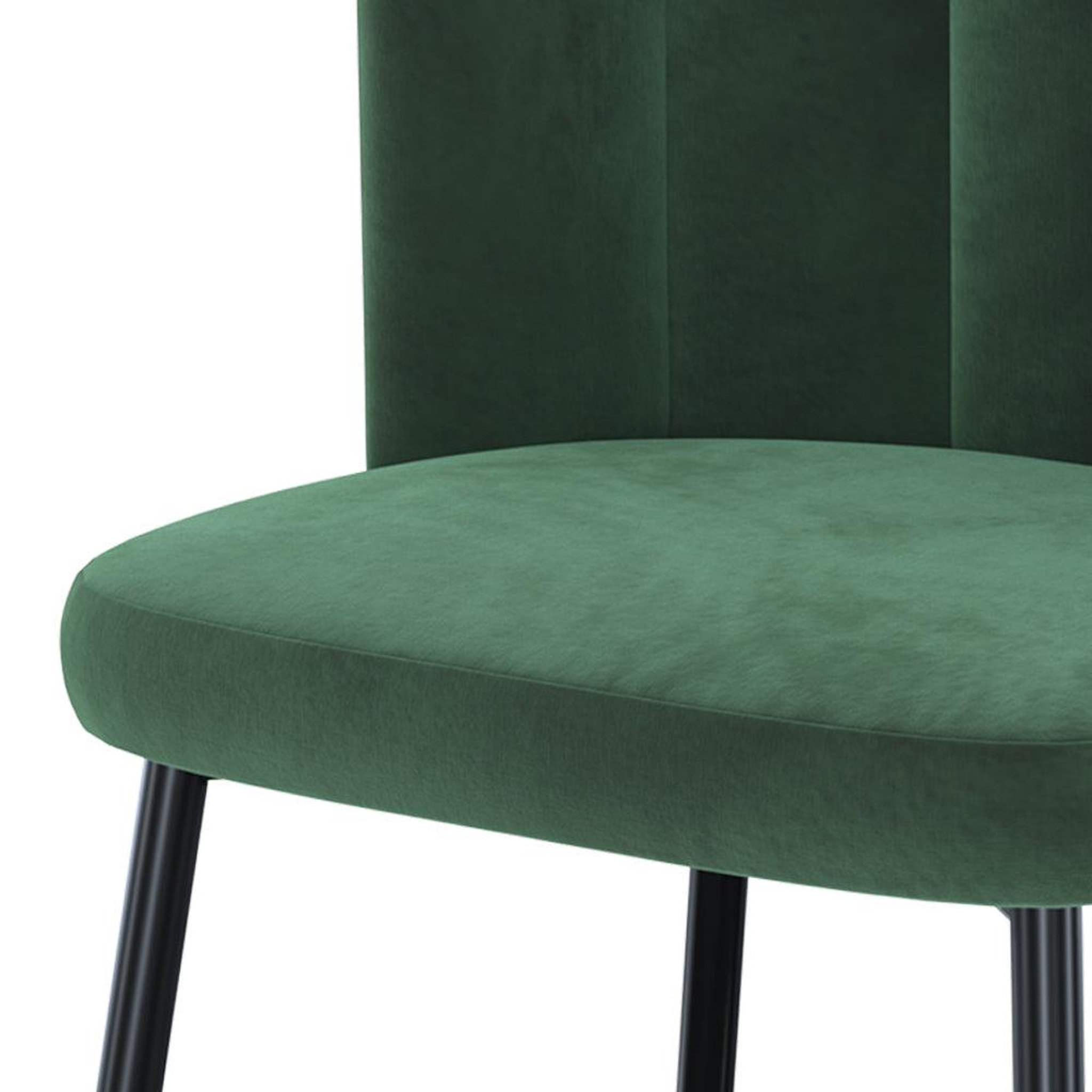 Voir la diapositive 6 : MAISON PAVANE Lot de 2 chaises en velours vert et pieds en métal-rosy