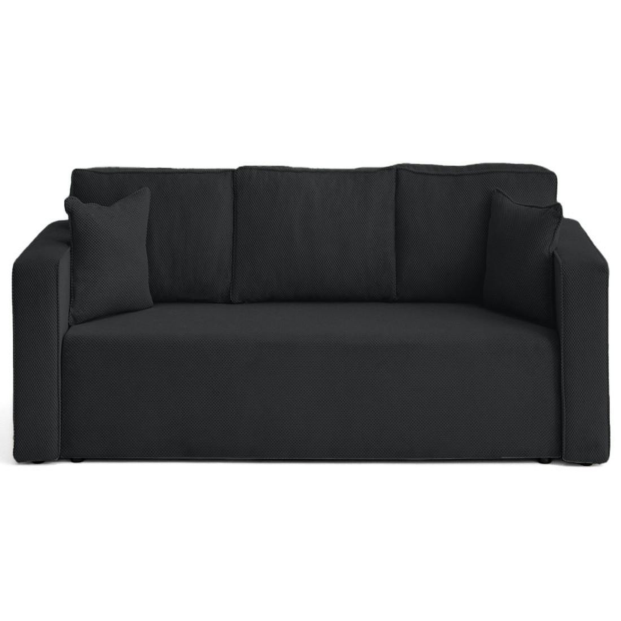 Voir la diapositive 1 : BEST MOBILIER Topaze - canapé droit 3 places convertible avec coffre en velours texturé