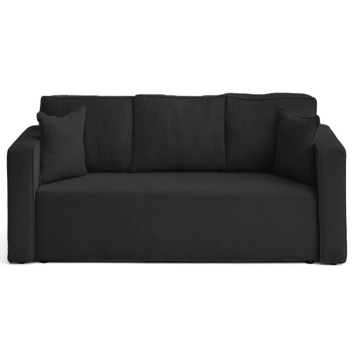 BEST MOBILIER Topaze - canapé droit 3 places convertible avec coffre en velours texturé