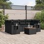 Voir la diapositive 1 : VIDAXL Salon de jardin 7 pcs avec coussins noir resine tressee