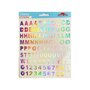  102 Autcollants - Alphabet & Chiffres - Multicolore - Holographique