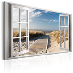 Paris Prix Tableau Imprimé  Window : View of the Beach. Coloris disponibles : Multicolore