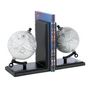 Voir la diapositive 2 : Paris Prix Lot de 2 Serre-Livres en Bois  Globe  18cm Noir & Gris