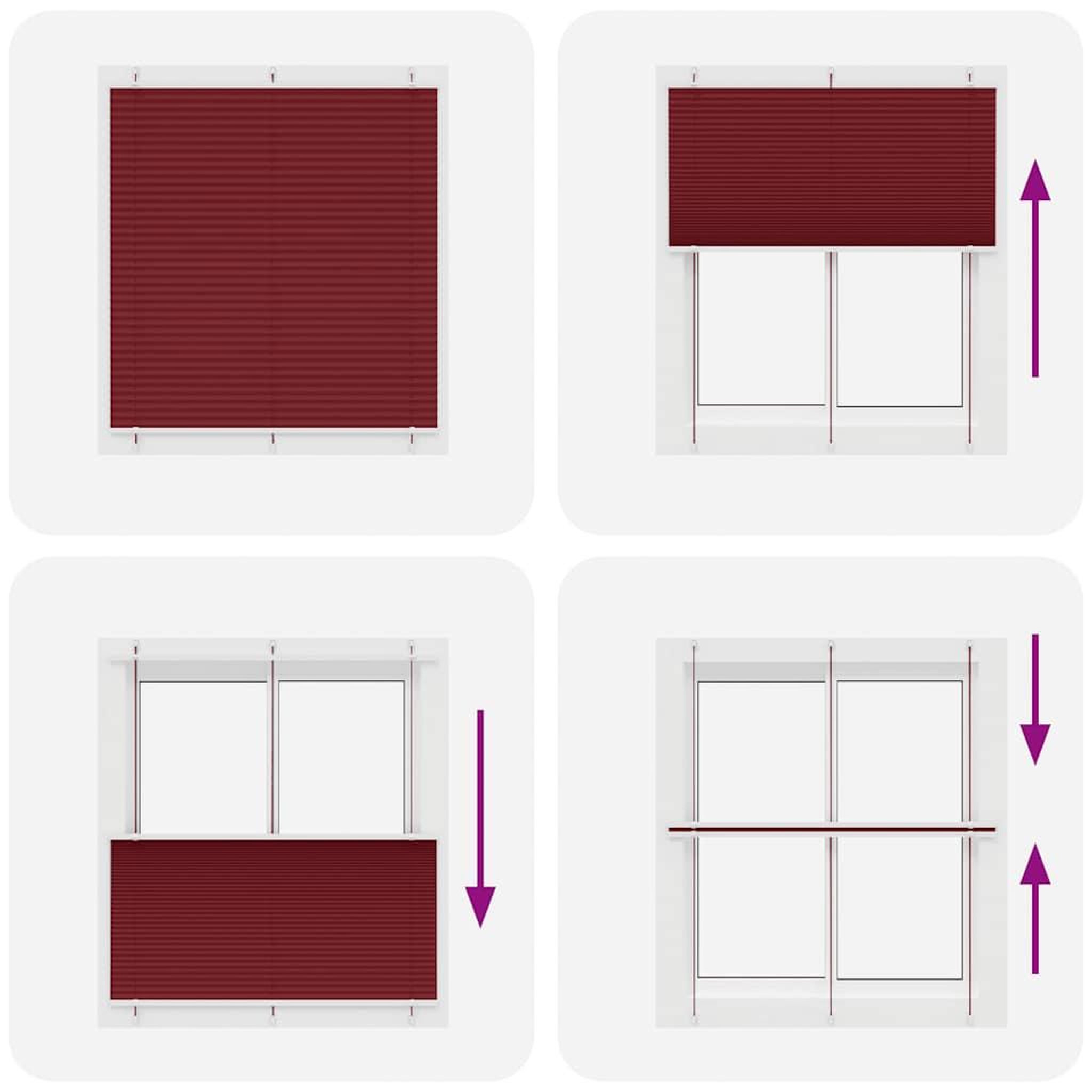 Voir la diapositive 5 : VIDAXL Store plisse rouge bordeaux 120x100 cm largeur du tissu 119,4cm