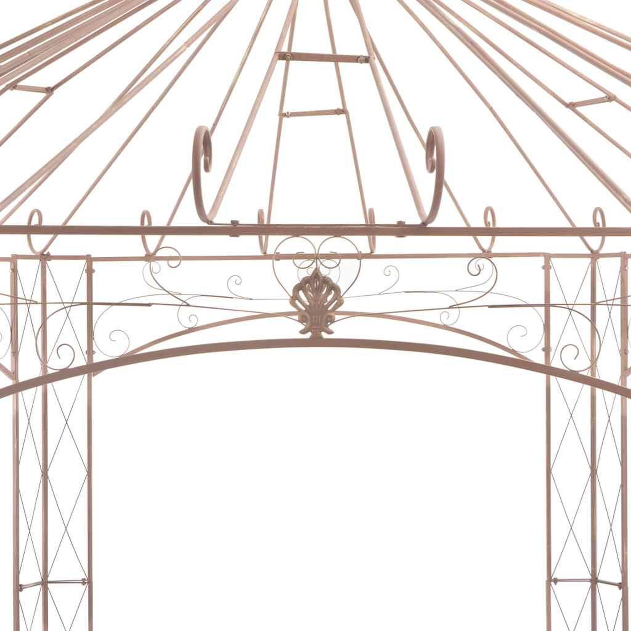 Voir la diapositive 3 : VIDAXL Pavillon de jardin marron antique 4 m fer