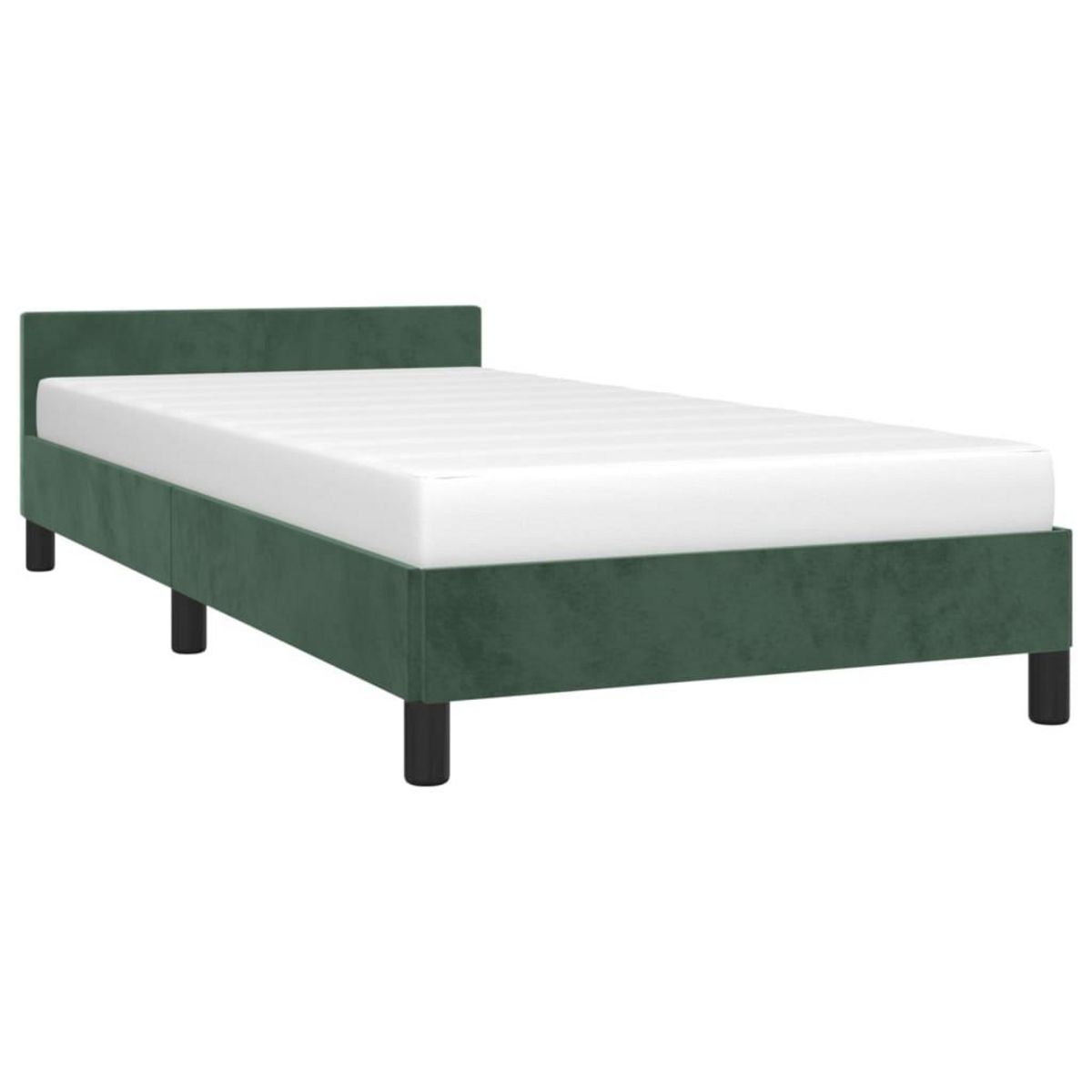 VIDAXL Cadre de lit sans matelas vert fonce 100x200 cm velours